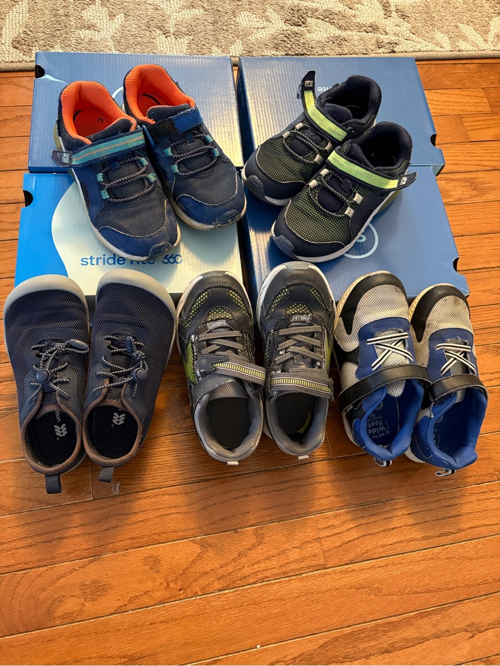 5 pairs Stride Rite Kids boy Sneakers & all in motion water shoes sz 12.5-13.5